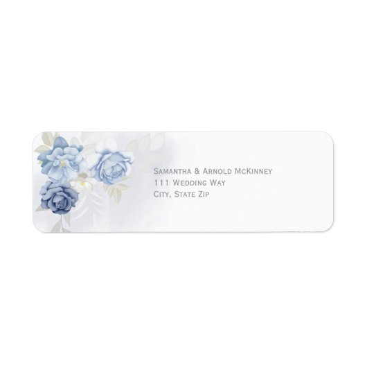 Watercolor Light Blue Floral Wedding Address (Vorne)