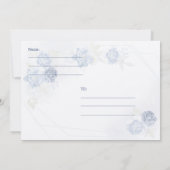 Watercolor Light Blue Floral Wedding RSVP Einladung (Rückseite)