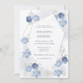 Watercolor Light Blue Wedding Invitation Einladung (Vorderseite)