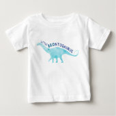 Watercolor Lil Brother Brontosaurus Dinosaur Baby Baby T-shirt (Vorderseite)