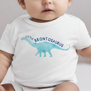 Watercolor Lil Brother Brontosaurus Dinosaur Baby Baby T-shirt