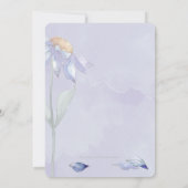 Watercolor Lila Blue Daisy Lavender Wedding Save The Date (Rückseite)