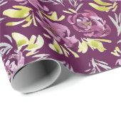 Watercolor Lila Blume Muster Umhüllungspapier Geschenkpapier (Rolleneckpunkt)