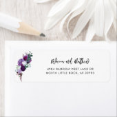 Watercolor Lila Blumenschrift-Rücksendeadresse (Insitu)