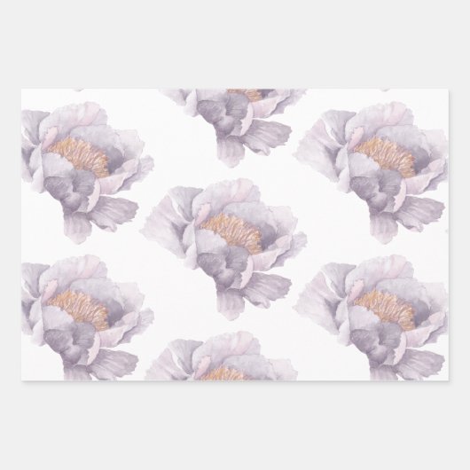 Watercolor Lila Blumenumhüllungsblätter Geschenkpapier Set (Vorderseite 2)