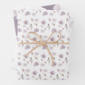 Watercolor Lila Blumenumhüllungsblätter Geschenkpapier Set (Beispiel)