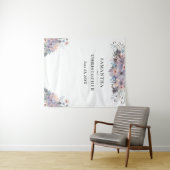 Watercolor Lila Blumenzwiebeln Foto Hintergrund Wandteppich (Beispiel (Horizontal))