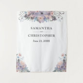 Watercolor Lila Blumenzwiebeln Foto Hintergrund Wandteppich (Vorderseite)