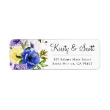 Watercolor Lila & Cream Blume Hochzeitsadresse