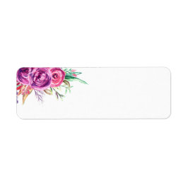 Watercolor Lila Floral Wedeladressen Labels