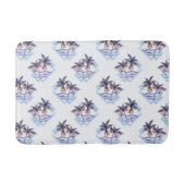 Watercolor-lila geometrisches Palme-Muster Badematte (Vorderseite)