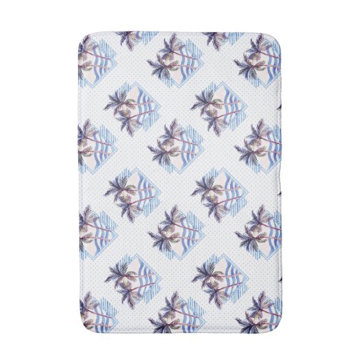 Watercolor-lila geometrisches Palme-Muster Badematte (Vorderseite Vertikal)