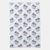 Watercolor-lila geometrisches Palme-Muster Geschirrtuch (Vertikal)