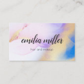 Watercolor Lila Gold Abstrakte Kalligrafie Visitenkarte (Vorderseite)