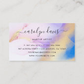 Watercolor Lila Gold Abstrakte Kalligrafie Visitenkarte (Rückseite)