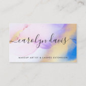 Watercolor Lila Gold Abstrakte Kalligrafie Visitenkarte (Vorderseite)