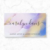 Watercolor Lila Gold Abstrakte Kalligrafie Visitenkarte