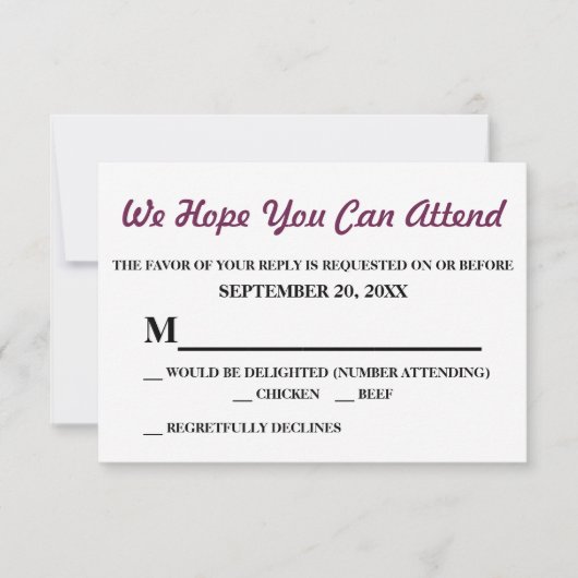 Watercolor Lila Jasmine Wedding RSVP Karte (Vorderseite)