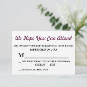 Watercolor Lila Jasmine Wedding RSVP Karte (Stehend Vorderseite)
