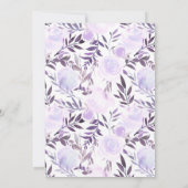 Watercolor-lila Lavendel-Baby-mit Blumendusche Einladung (Rückseite)