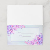 Watercolor Lila Lilac Wedding Platzkarte (Außenseite Aufgefaltet)