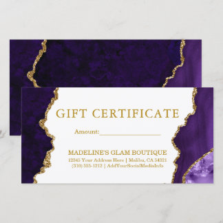 Watercolor Lila Marbour Gold Geschenkgutschein