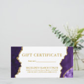 Watercolor Lila Marbour Gold Geschenkgutschein (Stehend Vorderseite)