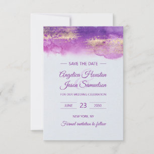 Watercolor Lila Violett Mauve Lavendel DATUM VORBE Save The Date