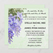 Watercolor Lila Wisteria Hochzeit Einladung (Vorne/Hinten)