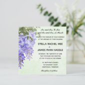 Watercolor Lila Wisteria Hochzeit Einladung (Stehend Vorderseite)