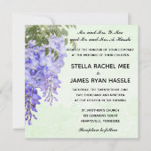 Watercolor Lila Wisteria Hochzeit Einladung (Vorderseite)