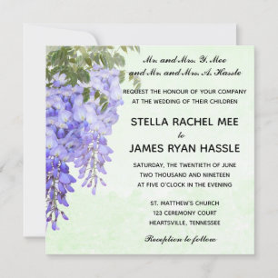 Watercolor Lila Wisteria Hochzeit Einladung