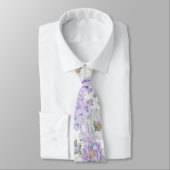 Watercolor Lilac Blume Neck Tie Krawatte (Gebunden)