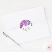Watercolor Lilac Blume Spring Wedding Vielen Dank Runder Aufkleber (Umschlag)