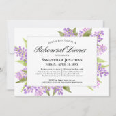 Watercolor Lilac Bouquet Hochzeit Probe Dinner Einladung (Vorderseite)