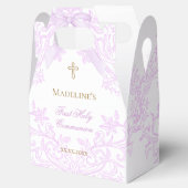  watercolor lilac crest | First Holy Communion Geschenkschachtel (Geöffnet)