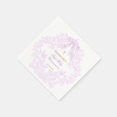 watercolor lilac crest First Holy Communion Serviette (Ecke)