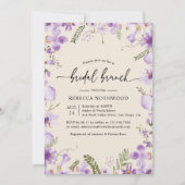 Watercolor Lilac Florals Bridal Brunch Einladung (Vorderseite)