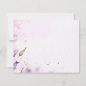 Watercolor Lilac Flowers Wedding Save the Date (Rückseite)