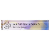 Watercolor Lilac Gold Luxus Personalisiert Namensplakette (Vorderseite)