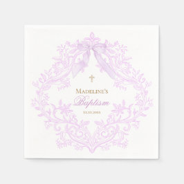 watercolor lilac purple Baptism Serviette