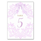  watercolor lilac purple design table number tischnummer (Rückseite)