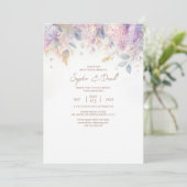 Watercolor Lilac Wedding Einladung (Stehend Vorderseite)