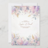 Watercolor Lilac Wedding Einladung (Rückseite)