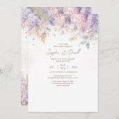 Watercolor Lilac Wedding Einladung (Vorne/Hinten)
