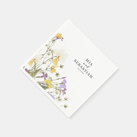 Watercolor Lilac Wedding Serviette (Ecke)