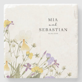 Watercolor Lilac Wedding Steinuntersetzer