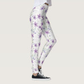 Watercolor Lilac Wildflower Pattern Leggings (Rechts)