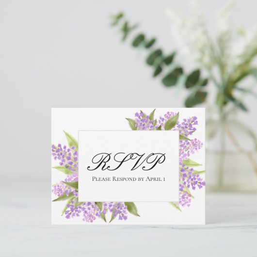 Watercolor Lilacs Bouquet Ein perfektes Wochenende Postkarte (Stehend Vorderseite)