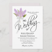 Watercolor Lilacs Bouquet Rustic Boho Wedding Einladung (Vorne/Hinten)